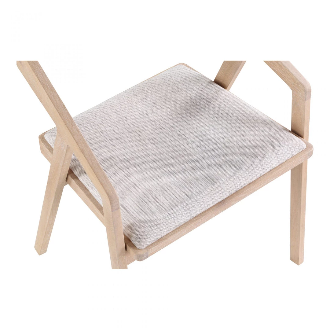 Moe's Padma Oak Arm Chair Light Grey