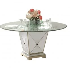 Best Master Furniture Borghese Mirrored Round Dining Table
