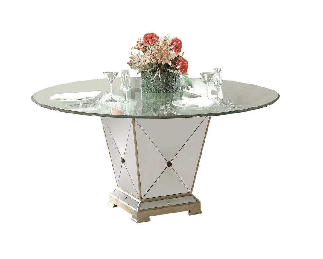 Best Master Furniture Borghese Mirrored Round Dining Table