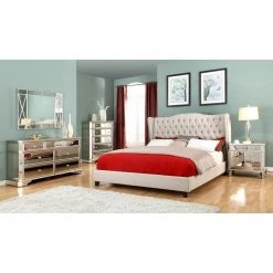 Best Master Furniture Borghese Silver Mirrored With Gold Finish. Home Decor