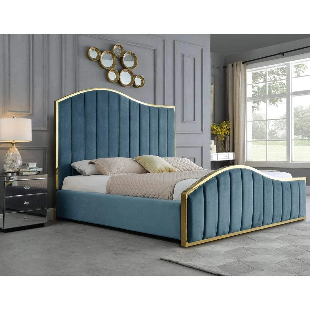 Meridian Furniture Jolie Velvet Bed Bedroom