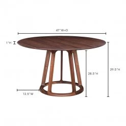 Moe's Dining Room Aldo Round Dining Table Walnut