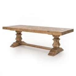 Four Hands Castle 98" Dining Table-Wxd Blchd Pn