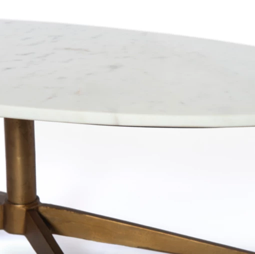 Four Hands Helen Oval Coffee Table-Polished White