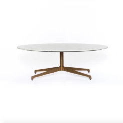 Four Hands Helen Oval Coffee Table-Polished White