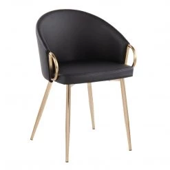 Lumisource Claire Chair Gold Pu Dining Room