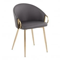 Lumisource Claire Chair Gold Pu Dining Room