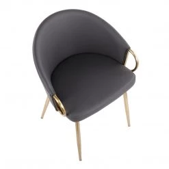 Lumisource Claire Chair Gold Pu Dining Room