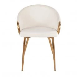 Lumisource Dining Room Claire Chair Steel Gold