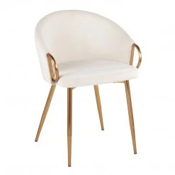 Lumisource Dining Room Claire Chair Steel Gold