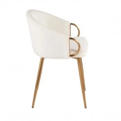 Lumisource Dining Room Claire Chair Steel Gold