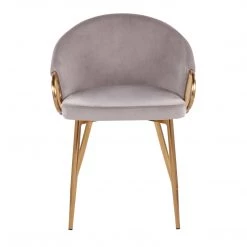 Lumisource Dining Room Claire Chair Steel Gold