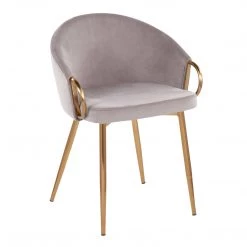 Lumisource Dining Room Claire Chair Steel Gold