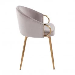 Lumisource Dining Room Claire Chair Steel Gold