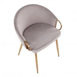 Lumisource Dining Room Claire Chair Steel Gold