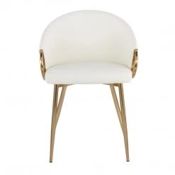 Lumisource Claire Chair Gold Pu Dining Room