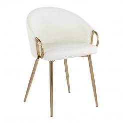 Lumisource Claire Chair Gold Pu Dining Room