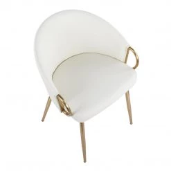 Lumisource Claire Chair Gold Pu Dining Room