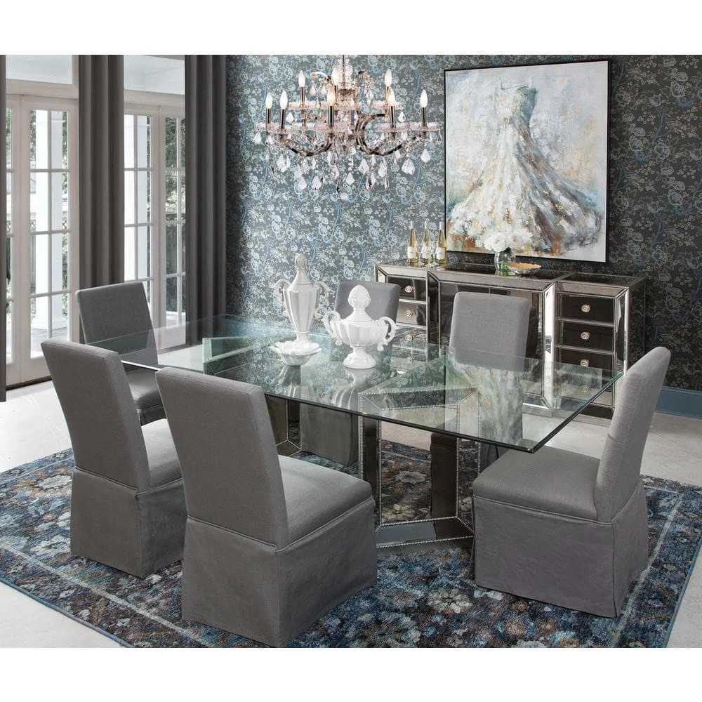 Best Master Furniture Omni Mirrored Dining Table Dining Room