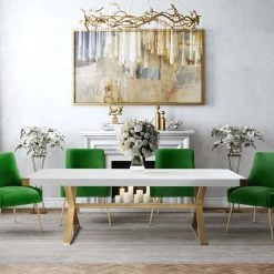 TOV Beatrix Velvet Dining Chair Gold Legs