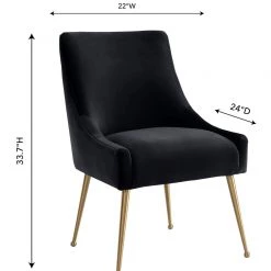TOV Beatrix Velvet Dining Chair Gold Legs
