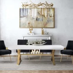 TOV Beatrix Velvet Dining Chair Gold Legs