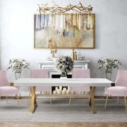 TOV Beatrix Velvet Dining Chair Gold Legs