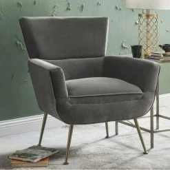 ACME Dones Wingback Velvet Accent Chair