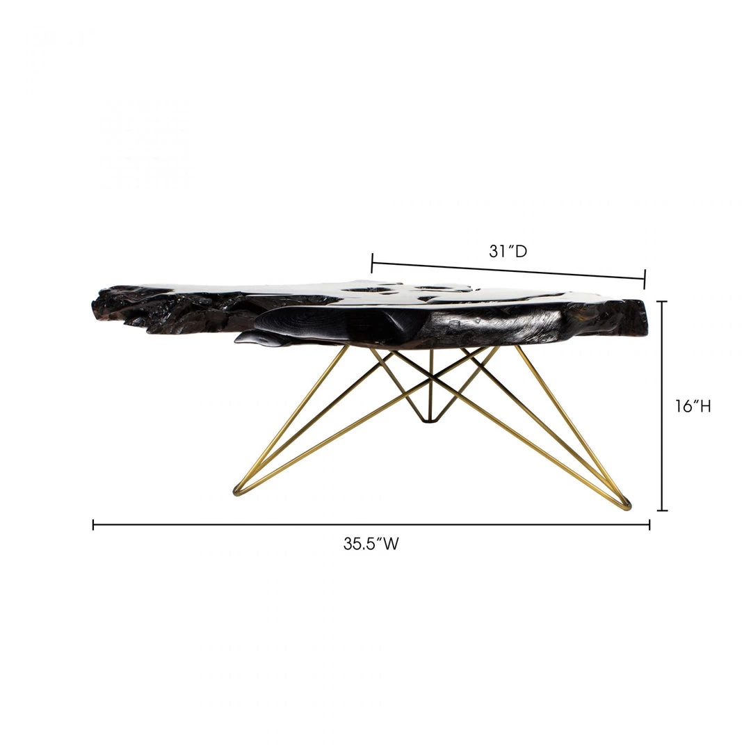 Moe's Tectona Coffee Table Dark Brown Living Room