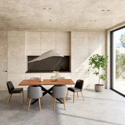 Moe's Oslo Dining Table Walnut Dining Room