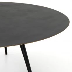 Four Hands Trula Round Coffee Table-Rubbed Black