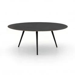 Four Hands Trula Round Coffee Table-Rubbed Black