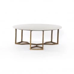 Four Hands Naomi Coffee Table-Raw Brass