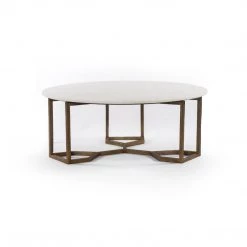 Four Hands Naomi Coffee Table-Raw Brass