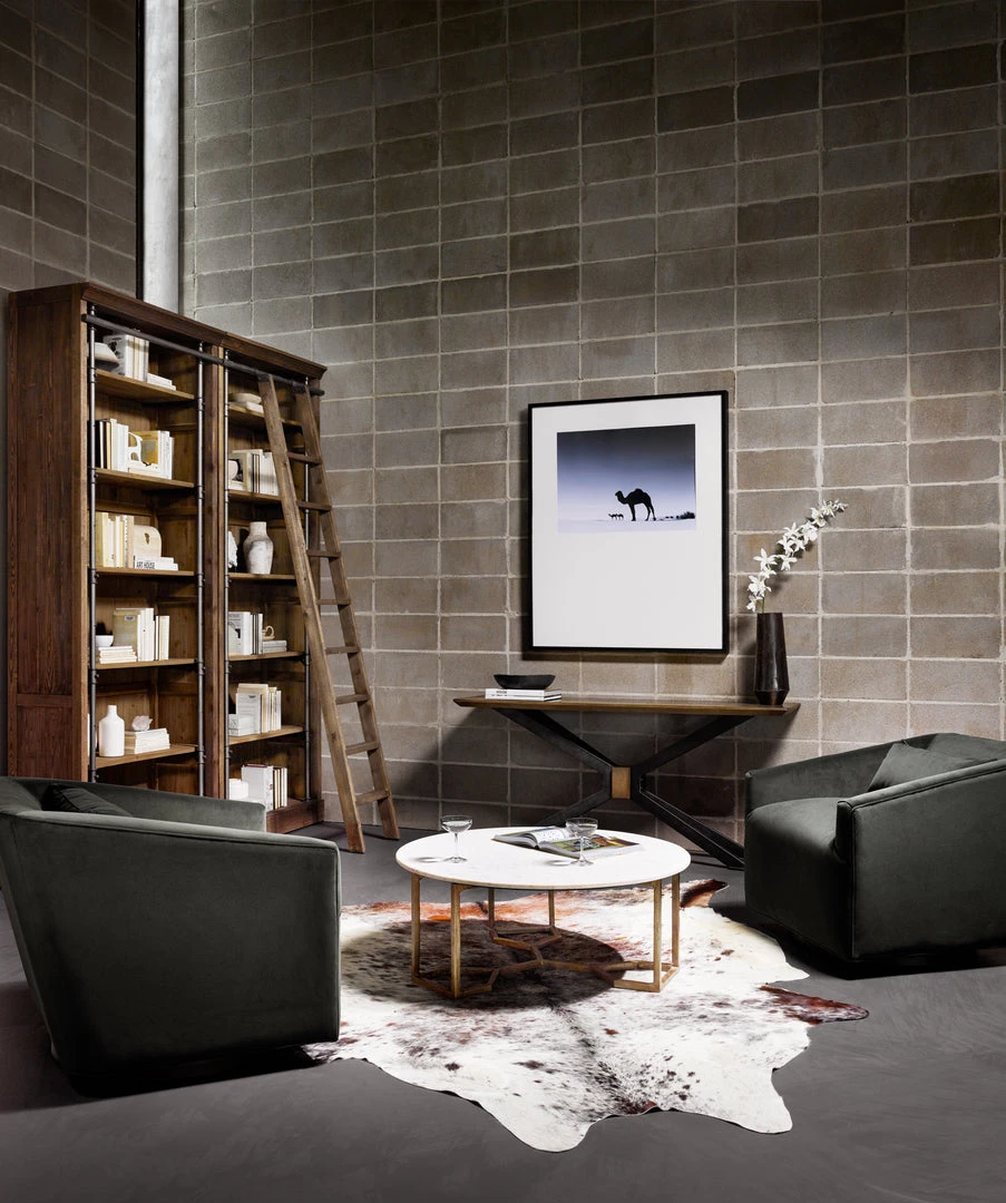 Four Hands Naomi Coffee Table-Raw Brass