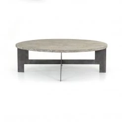 Four Hands Round Coffee Table With Iron