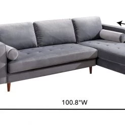 TOV Como Velvet Sectional RAF Living Room