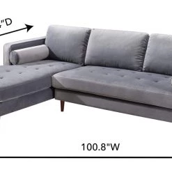 TOV Como Velvet Sectional LAF