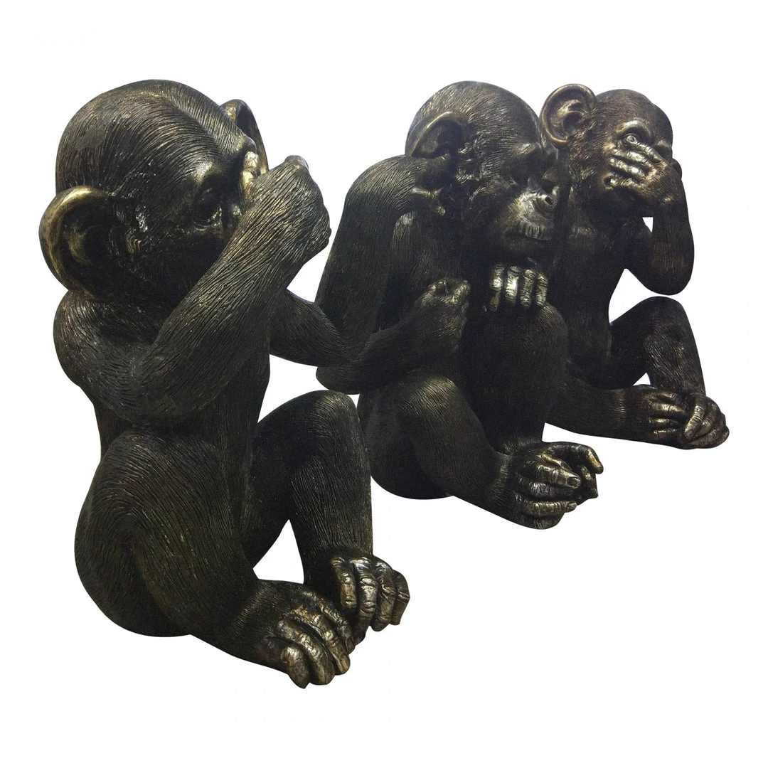 Moe's Home Decor He Did It Chimps Set Of 3