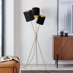 Lite Source Lighting Crisanta Velvet Shade Floor Lamp