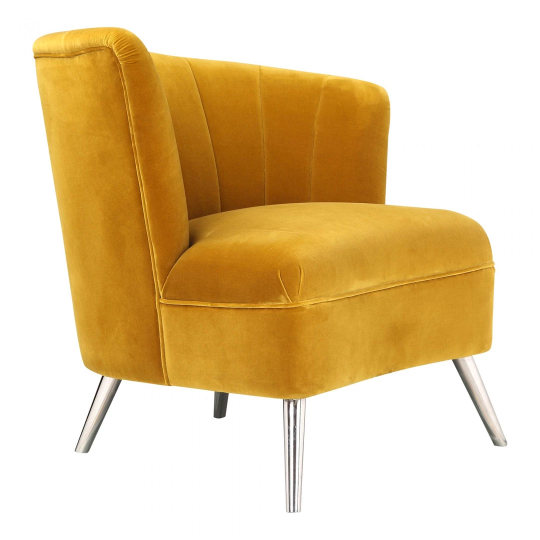 Moe's Layan Accent Chair Right Yellow Living Room
