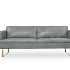 Living Room Moroni Frensen Grey Leather Sofa