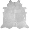 Rug Factory Real Cowhide Silver Metallic On White