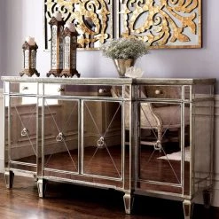Best Master Furniture Living Room Borghese Mirrored Buffet