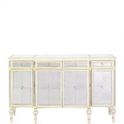 Best Master Furniture Living Room Dresden Four-Door Mirrored Buffet