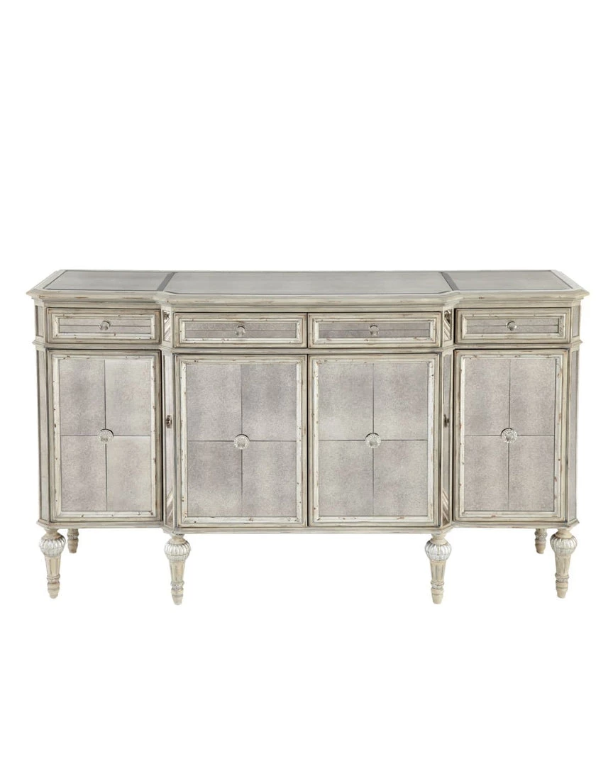 Best Master Furniture Living Room Dresden Four-Door Mirrored Buffet