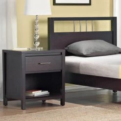 Modus Furniture Nevis Nightstand With Charging Station Bedroom