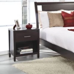 Modus Furniture Nevis Nightstand With Charging Station Bedroom