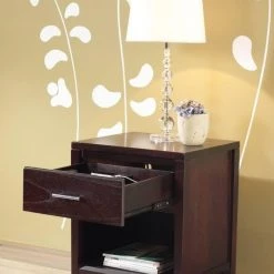 Modus Furniture Nevis Nightstand With Charging Station Bedroom