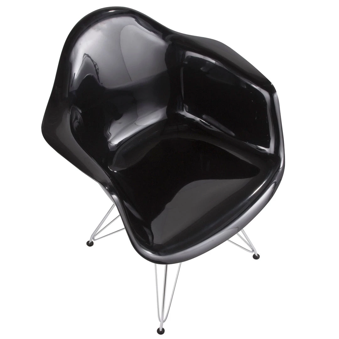 Lumisource Neo Flair Chair Black Silver Dining Room